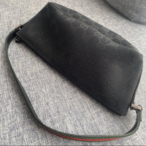 Gucci vintage black shoulder boat pochette bag baguette - Picture 5 of 5